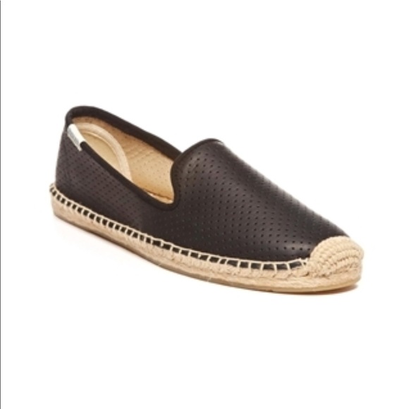 leather flat espadrilles